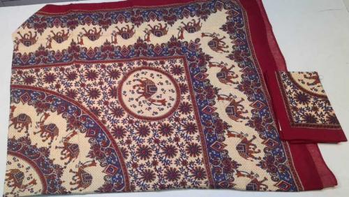 BEDSHEET JAIPUR PRINTED 90X108 2 PILLOW COVER